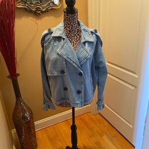 Torrid Blue Denim Double-Breasted Jacket